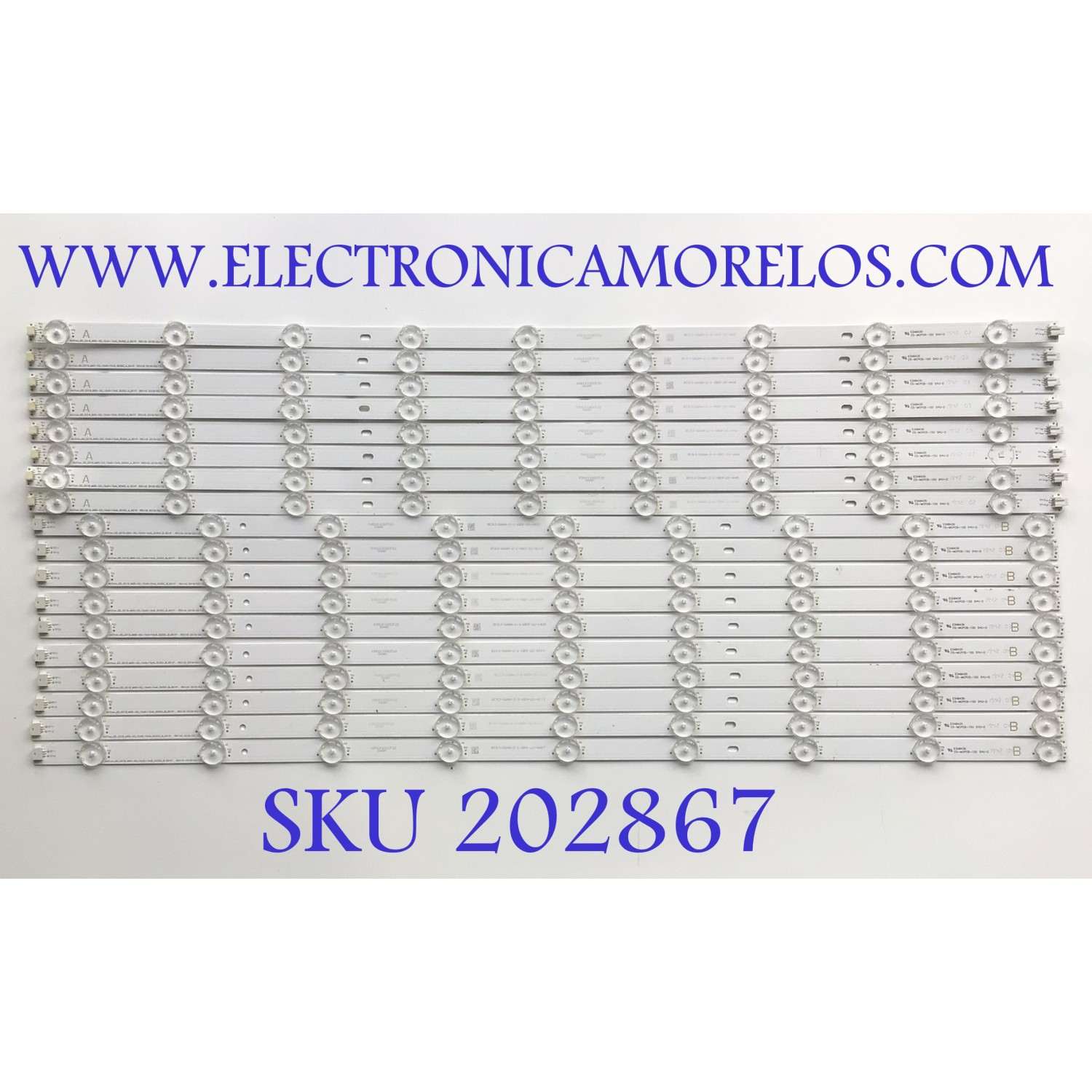 KIT DE LED'S PARA TV VIZIO (INCOMPLETO SOLO 18 PIEZAS) / NUMERO DE PARTE 0981010DCF20 / 0981010DCF22 / CS-MCPCB-150 94V-0 / 3030C_A_9S1P / AmTran_65_2019_M65-G0_10x9+10x9_3030C_B_9S1P / MODELO M657-G0 / NOTA IMPORTANTE:KIT CONSTA DE 20 PIEZAS EN TOTAL
